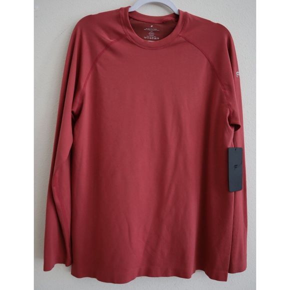 Fabletics Men's Sz Large Red The Training Day Lightweight Long Sleeve Tee - Picture 1 of 6